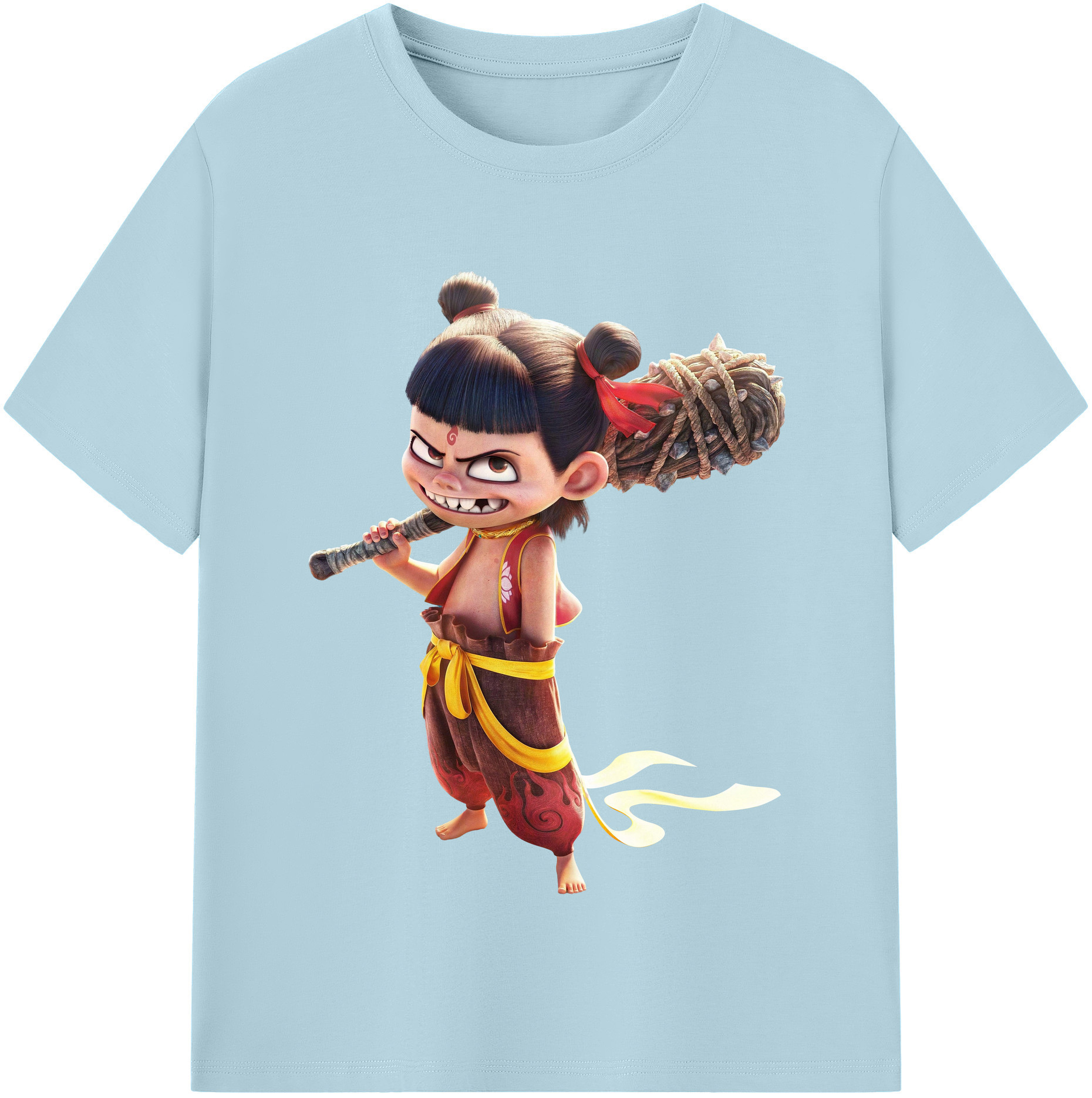 （画像用） Ne Zha 2 ナタ 魔童の大暴れ 綿100％半袖Tシャツ（フロントプリント）